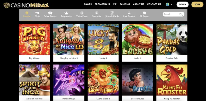 Midas Casino Games